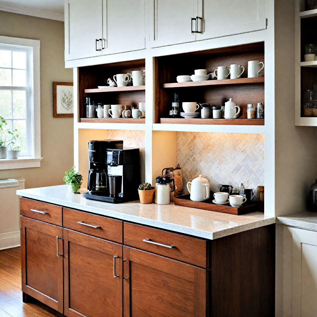 modern kitchen with built in coffee station - 40 Modern Kitchen Ideas
