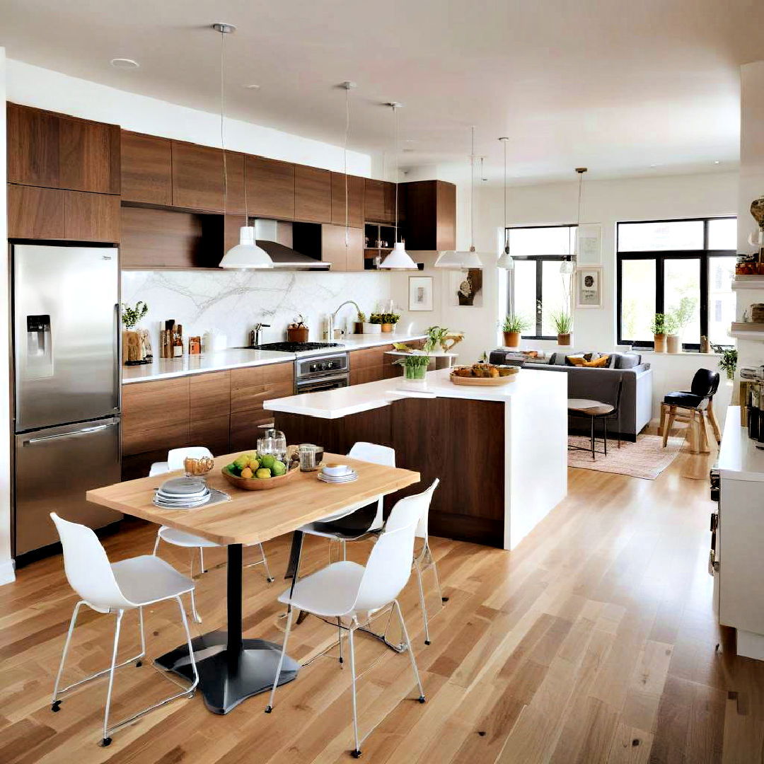 modern kitchen with multi purpose spaces - 40 Modern Kitchen Ideas