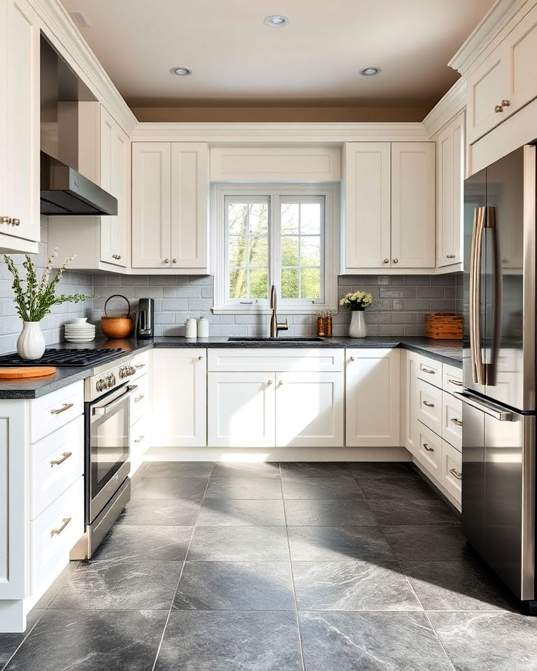modern kitchen with slate floor - 20 Kitchens With Slate Floors