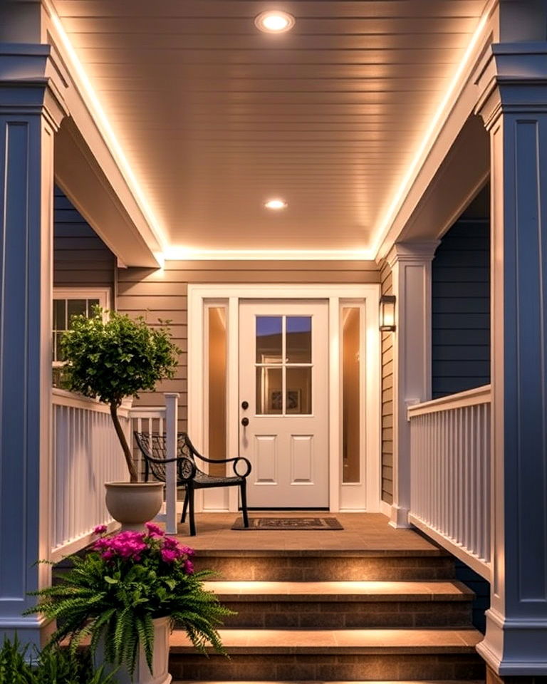 modern led strip lights - 20 Front Porch Lighting Ideas