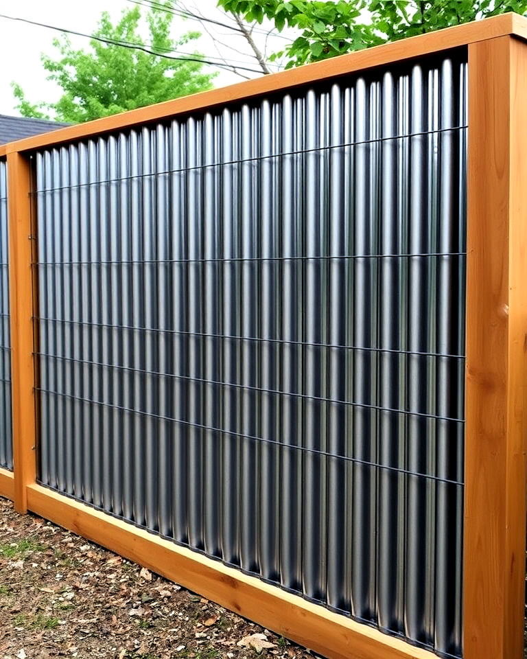 modern look corrugated metal fence - 25 Chicken Fence Ideas