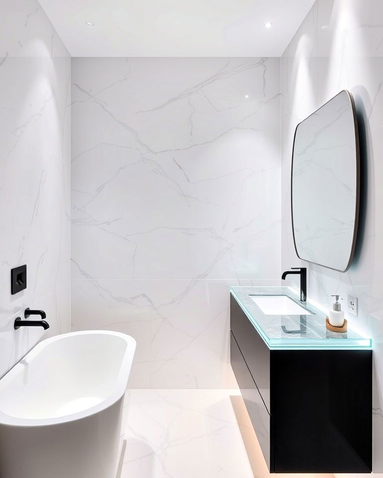 modern look elegant glass countertop - 20 Bathroom Countertop Ideas