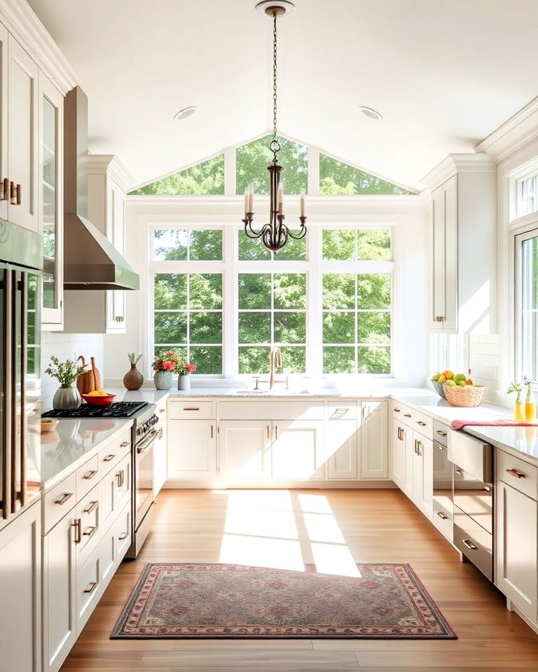 modern look light colored cabinets - 15 Sunroom Kitchen Ideas