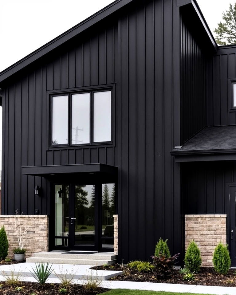 modern look matte black siding - 30 Black Siding House Ideas