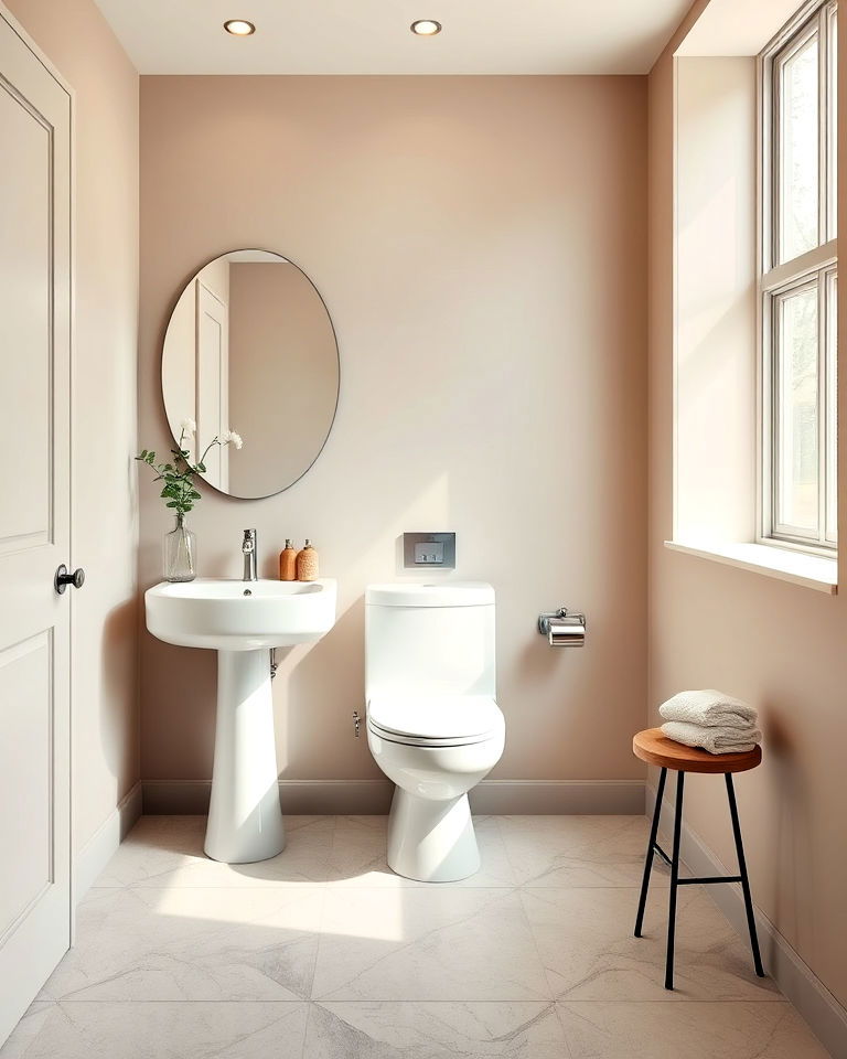 modern look matte finish floor tiles - 25 Powder Room Floor Tile Ideas