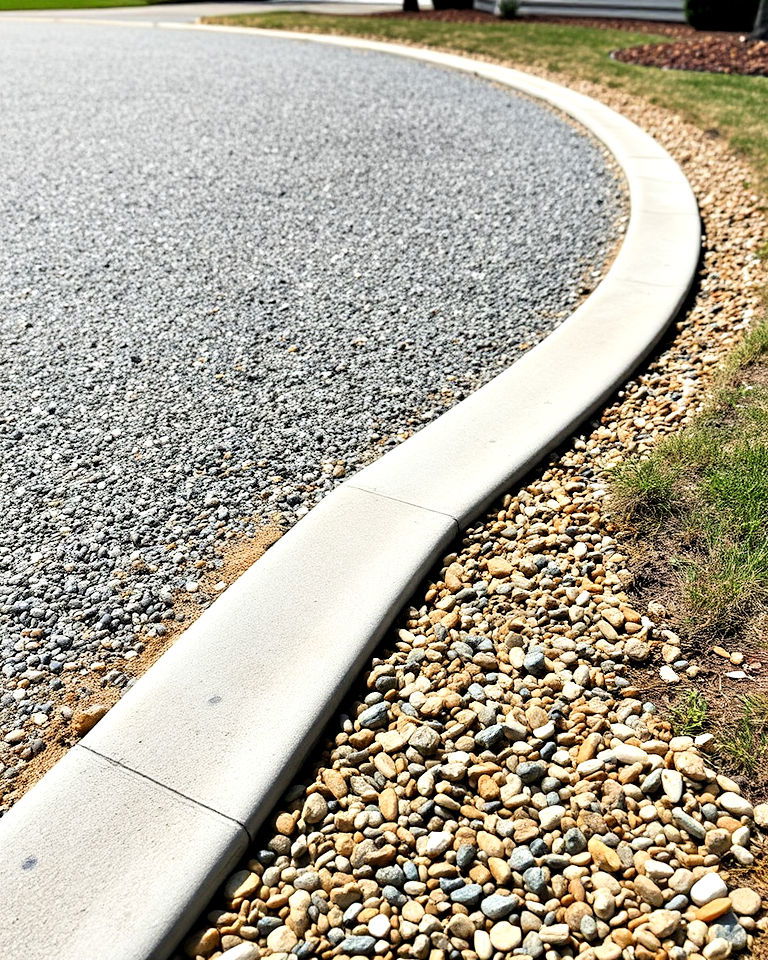 modern look raised concrete curb - 25 Gravel Driveway Edging Ideas