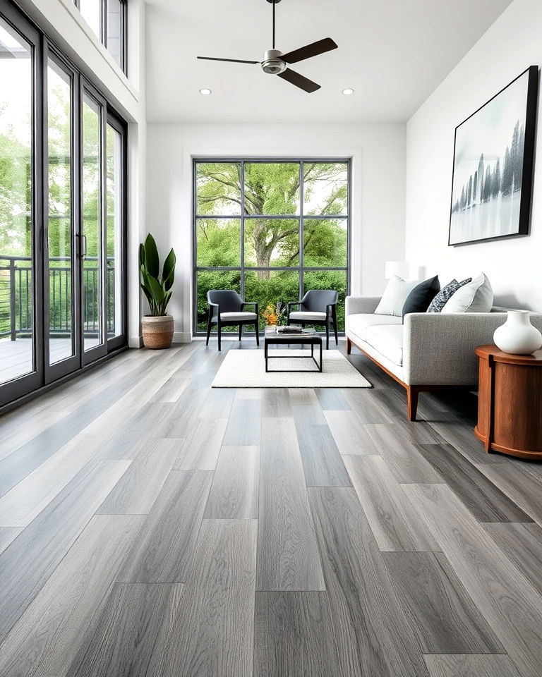 modern look slate gray wood floor - 30 Wood Floor Colors