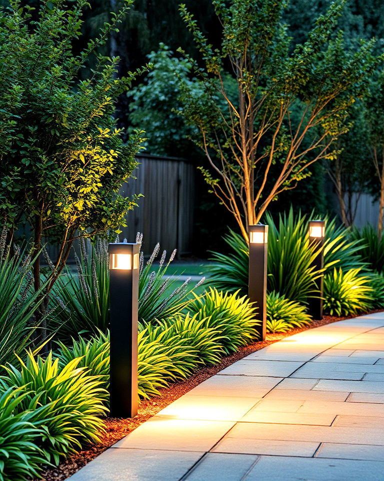 modern low voltage bollard lights - 40 Garden Lighting Ideas