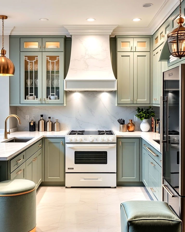 modern luxe kitchen with elegant white appliances - 40 Kitchen With White Appliances Ideas