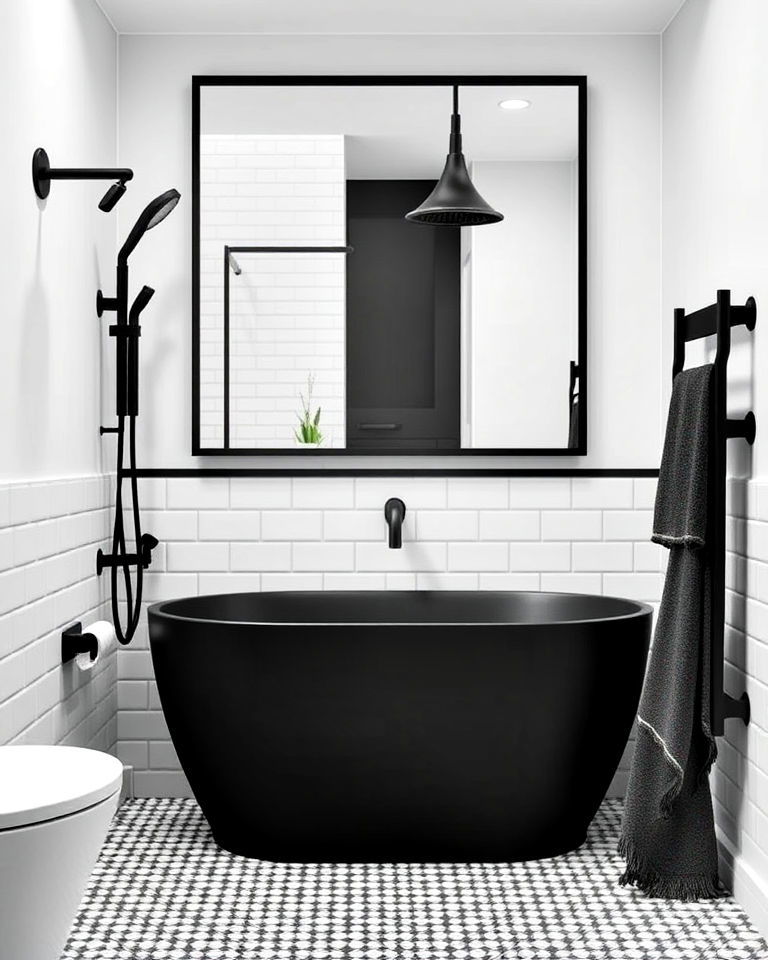 modern matte black fixtures for bathroom - 15 Bathroom With Black Fixtures