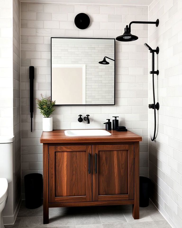 modern matte black fixtures - 20 Aesthetic Bathroom Ideas