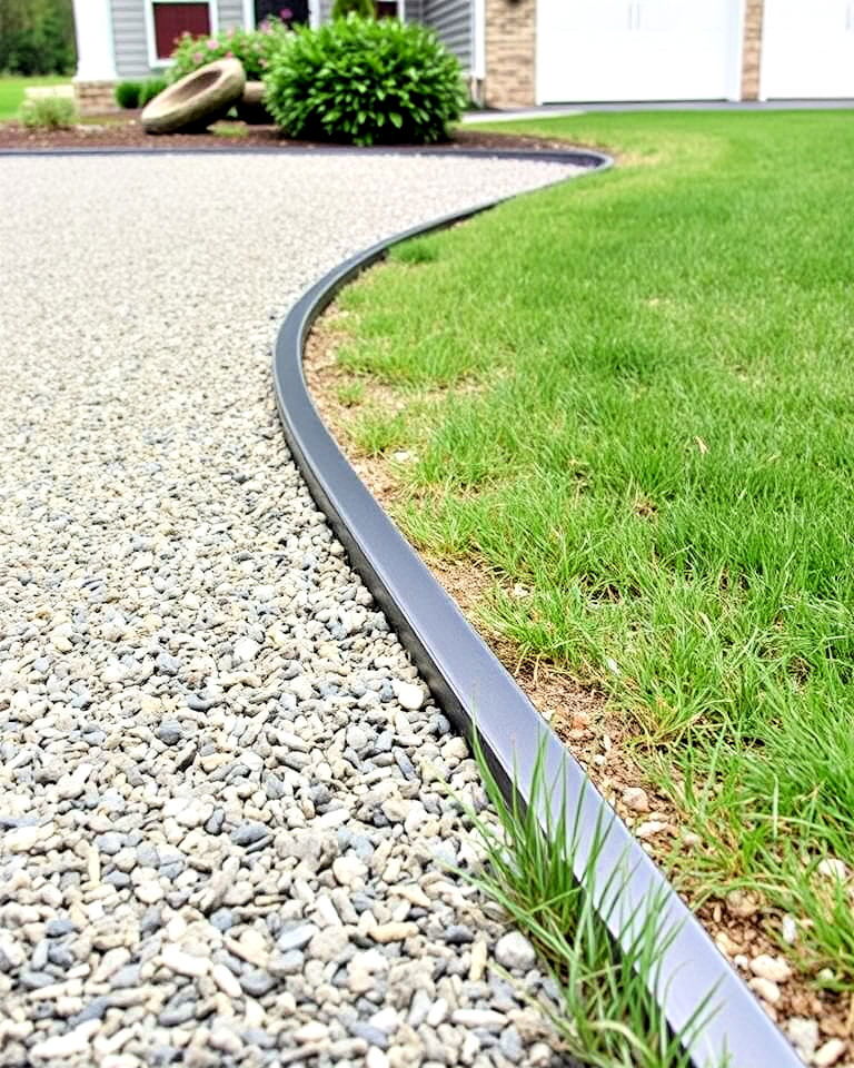 modern metal edging for gravel driveway - 25 Gravel Driveway Edging Ideas