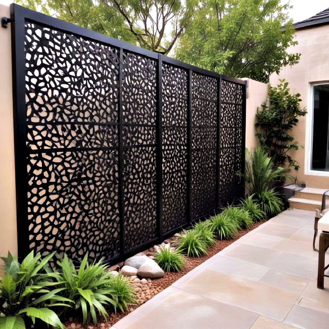 modern metal privacy screen - 30 Outdoor Privacy Screen Ideas