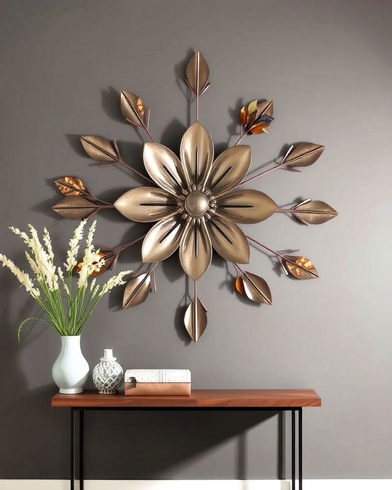 modern metal wall art for foyer decor - 50 Foyer Decor Ideas
