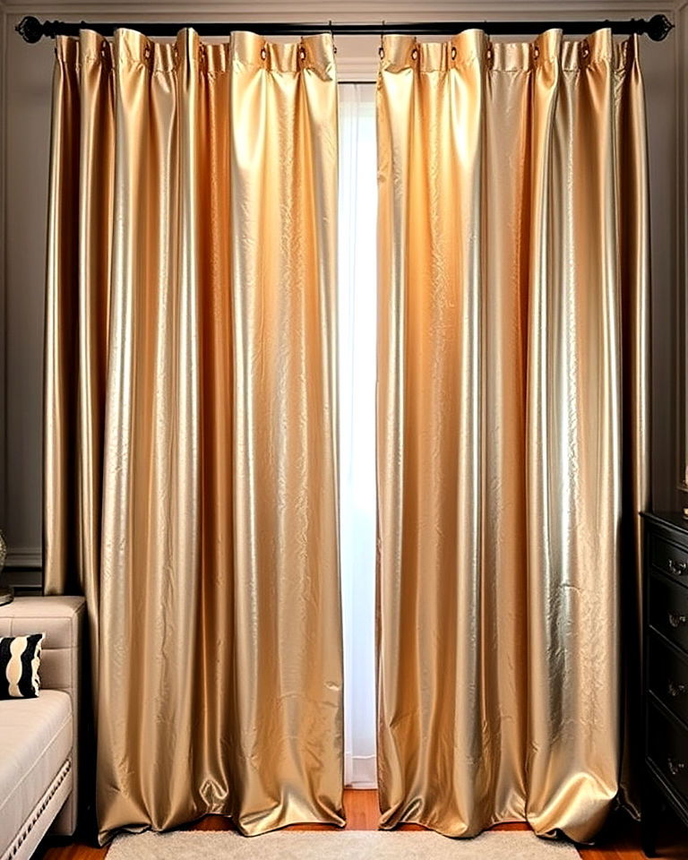 modern metallic curtains for closet - 30 Closet Curtain Ideas