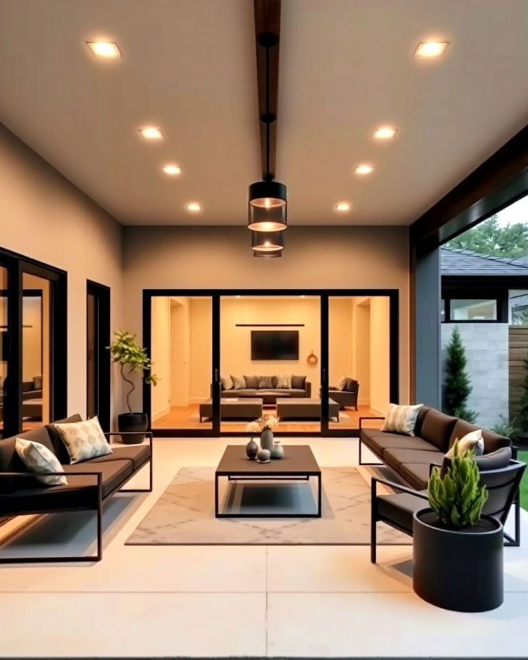 modern minimalist covered porch - 40 Covered Porch Ideas