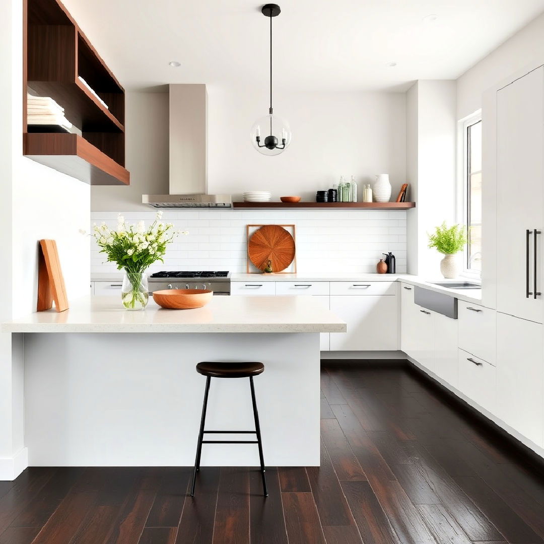 modern minimalist decor - 25 Kitchen With Dark Wood Floors