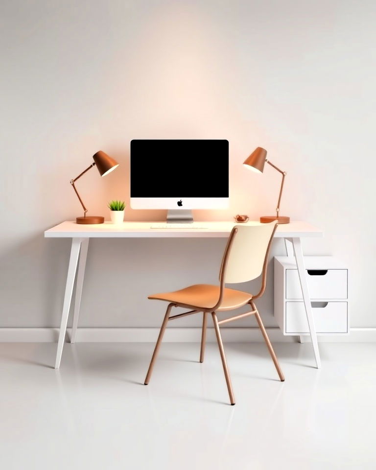 modern minimalist desk setup - 40 Modern Home Office Ideas