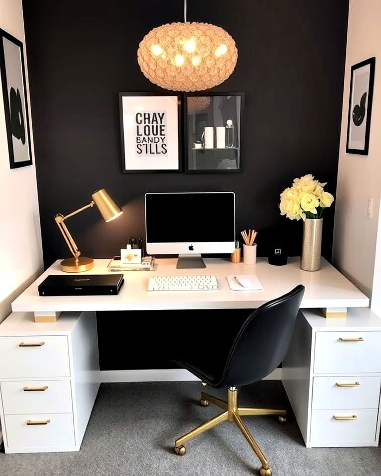 modern minimalist desk setup - 30 Baddie Room Ideas