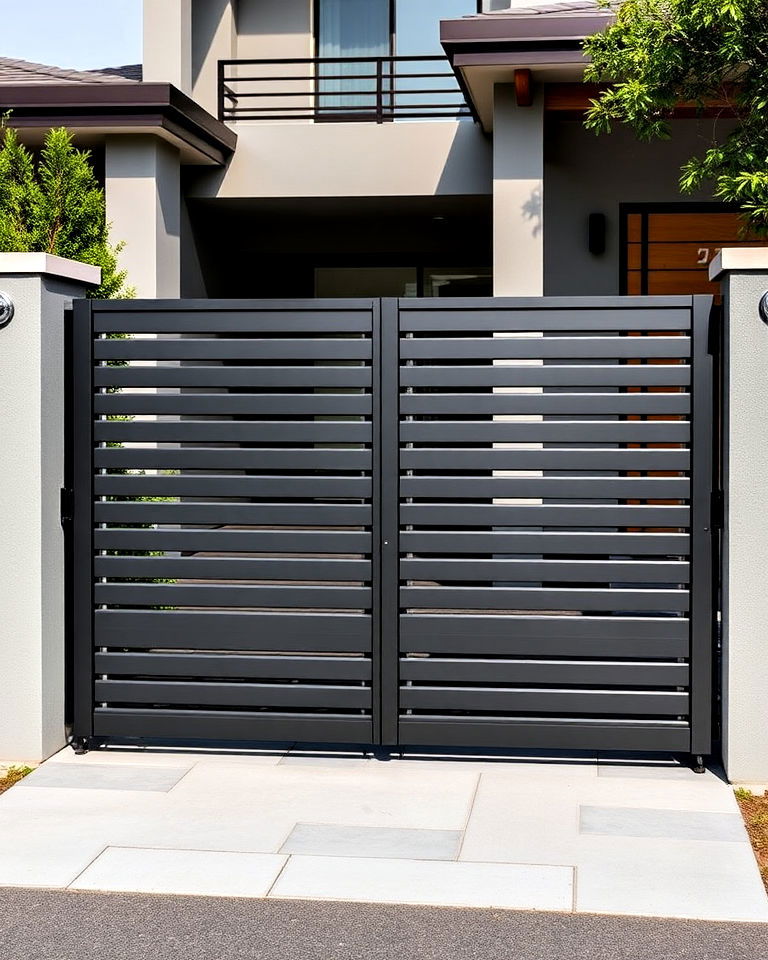 modern minimalist metal gate design - 30 Sliding Gate Design Ideas