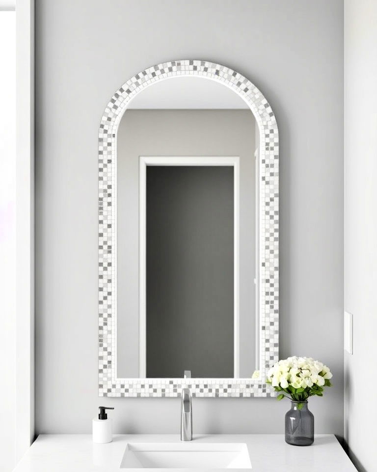 modern minimalist mosaic mirror - 20 Mosaic Mirror Ideas