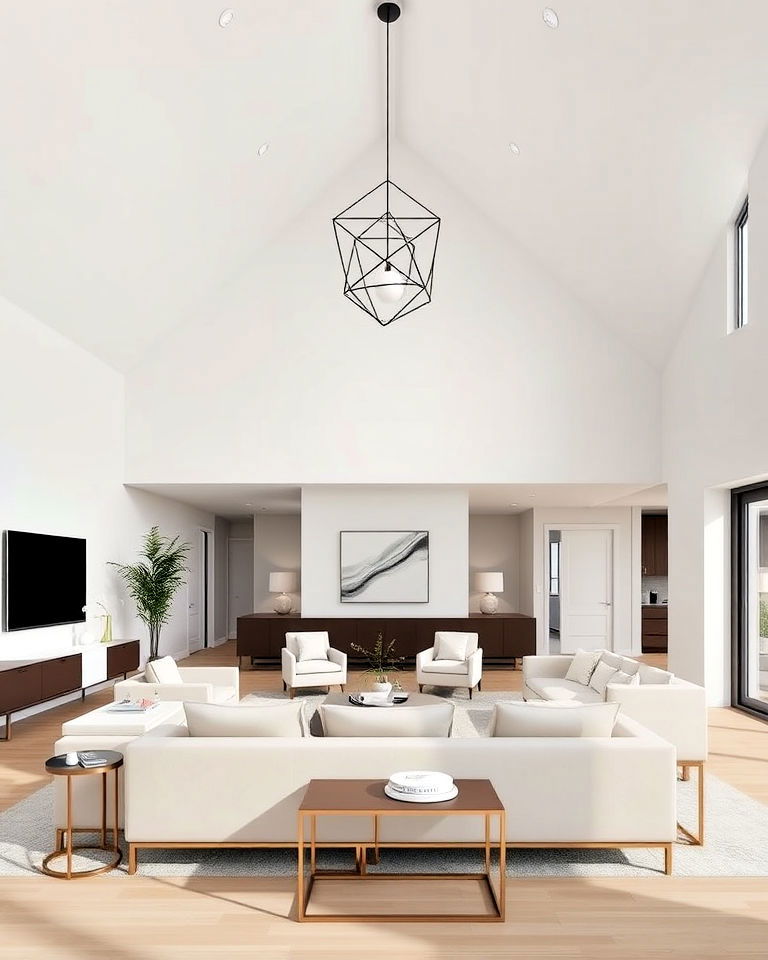 modern minimalist open concept vaulted ceiling living room - 20 Open Concept Vaulted Ceiling Living Room Ideas