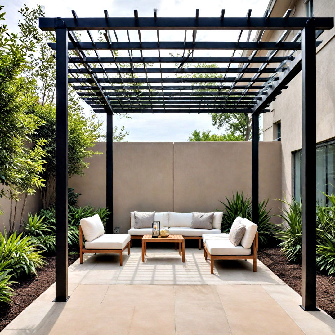 modern minimalist pergola for sleek look - 20 Modern Pergola Ideas