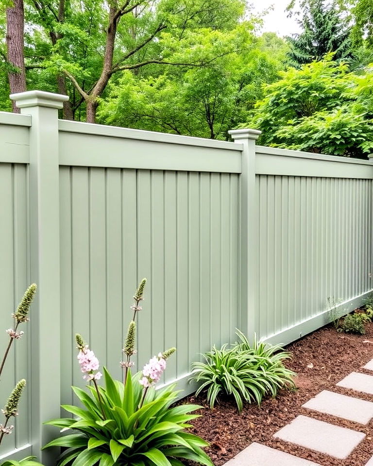 modern minimalist sage green vinyl fence - 25 Vinyl Fence Colors