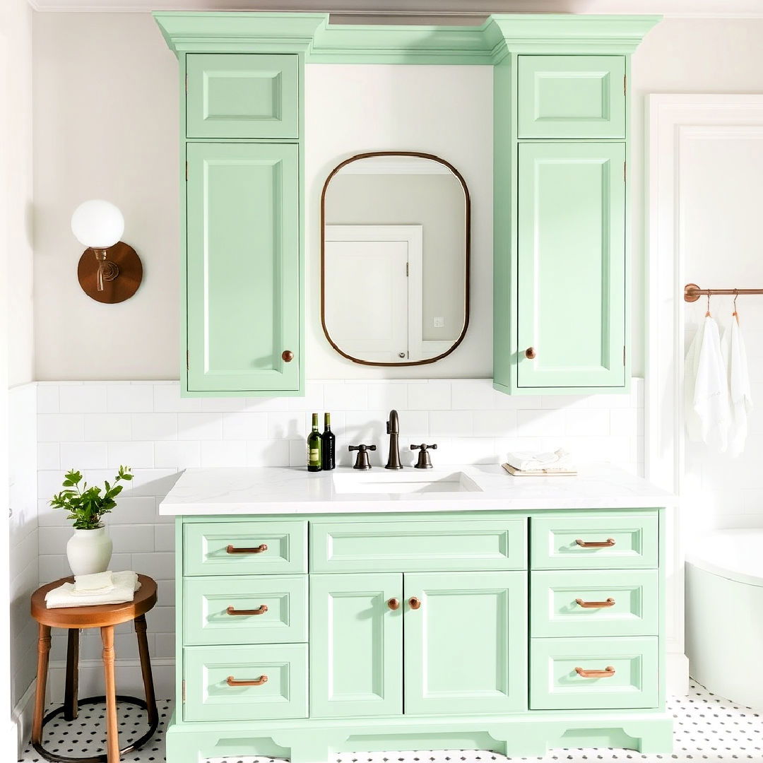 modern mint green cabinetry - 25 Colorful Bathroom Ideas