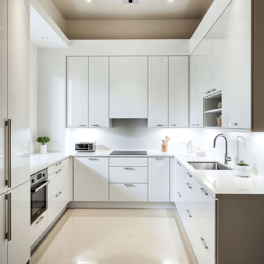 modern monochromatic townhouse kitchen - 15 Townhouse Kitchen Ideas