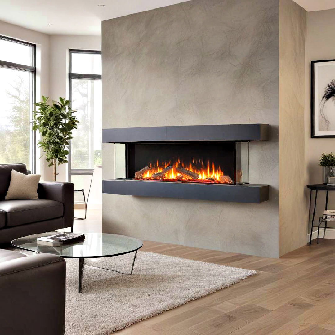 modern multi sided electric fireplace - 40 Modern Fireplace Ideas