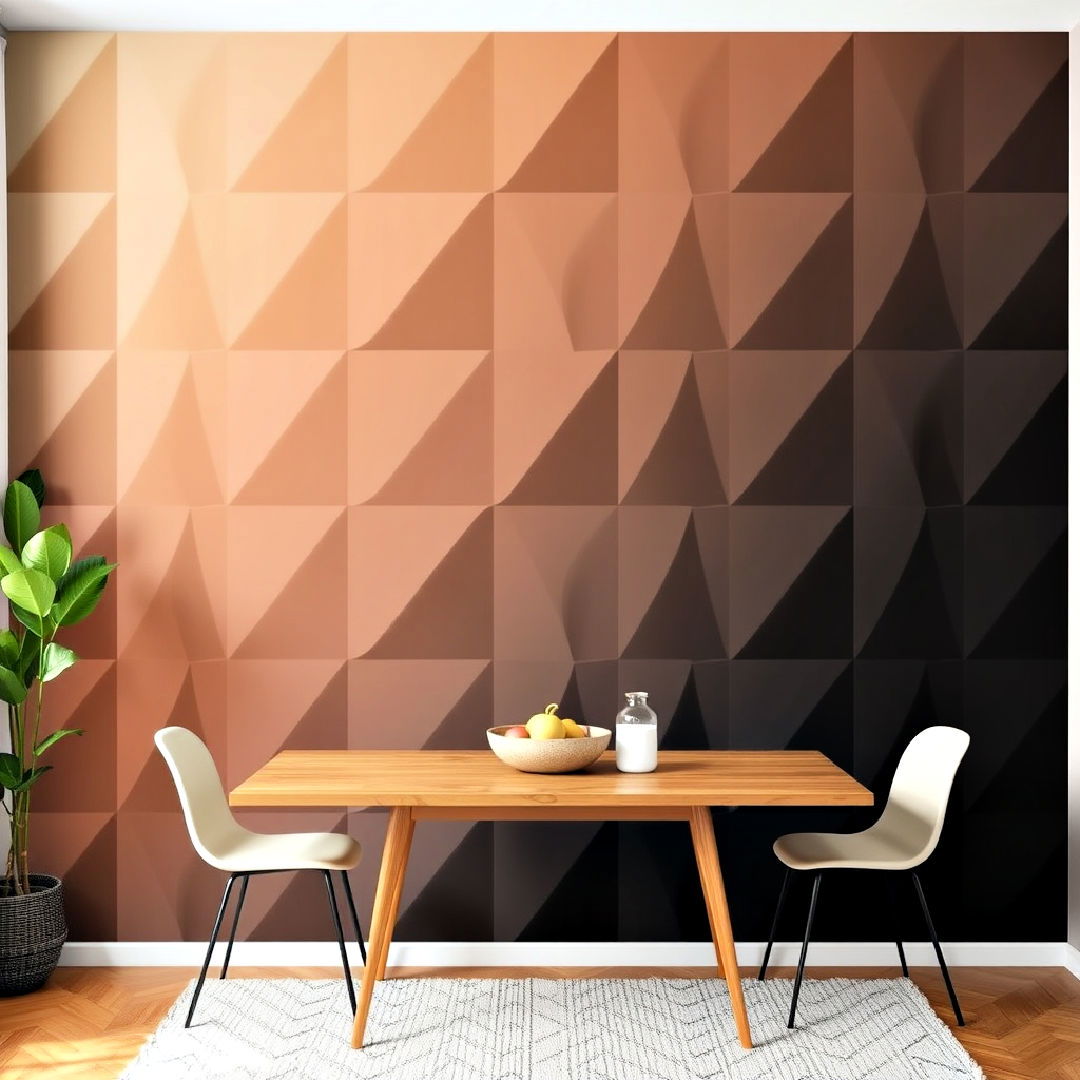 modern ombre geometric wall - 25 Geometric Accent Wall Ideas