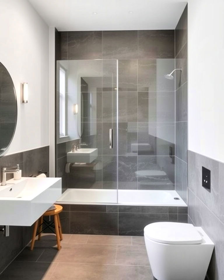 modern open wet room design - 30 Open Concept Bathroom Ideas