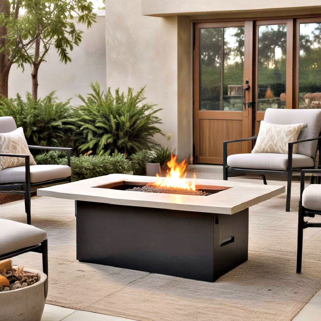 modern outdoor fire pit table - 40 Modern Fireplace Ideas