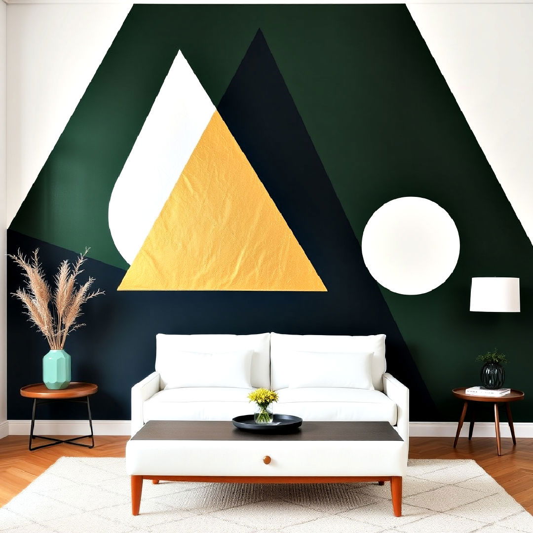 modern oversized geometric shapes - 25 Geometric Accent Wall Ideas