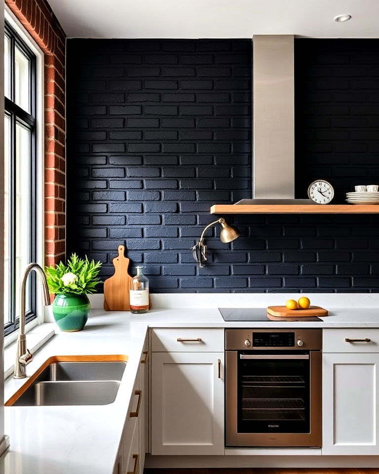 modern painted brick accent wall - 20 Brick Accent Wall Ideas