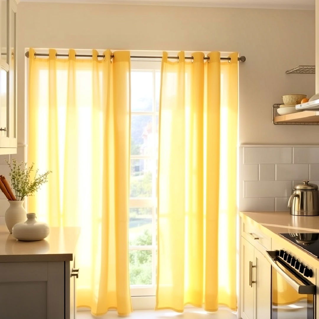 modern pale yellow curtains - 15 Pale Yellow Kitchen Ideas