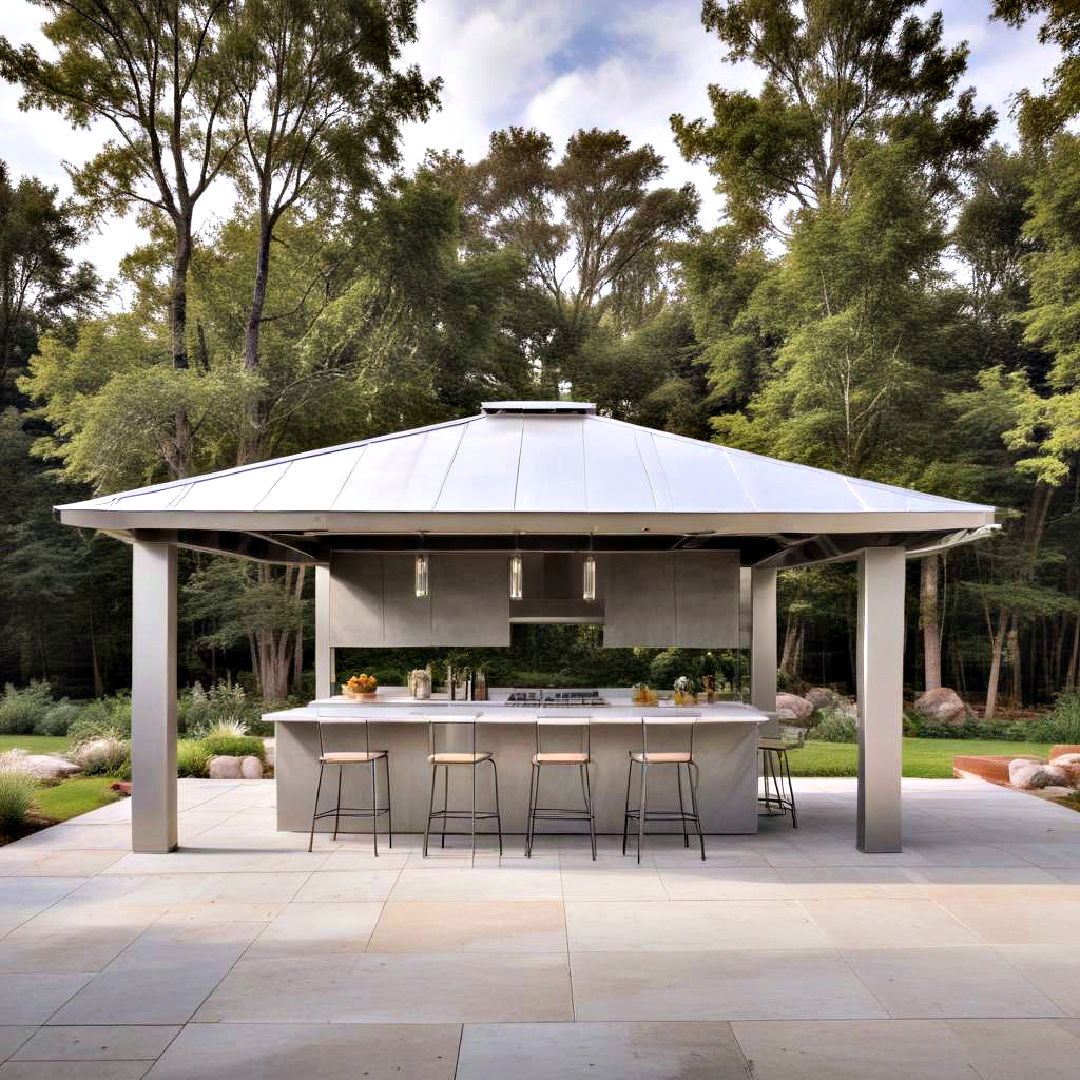 modern pavilion covered kitchen - 25 Covered Outdoor Kitchen Ideas