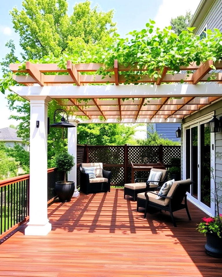 modern pergola covered patio deck - 30 Patio Deck Ideas