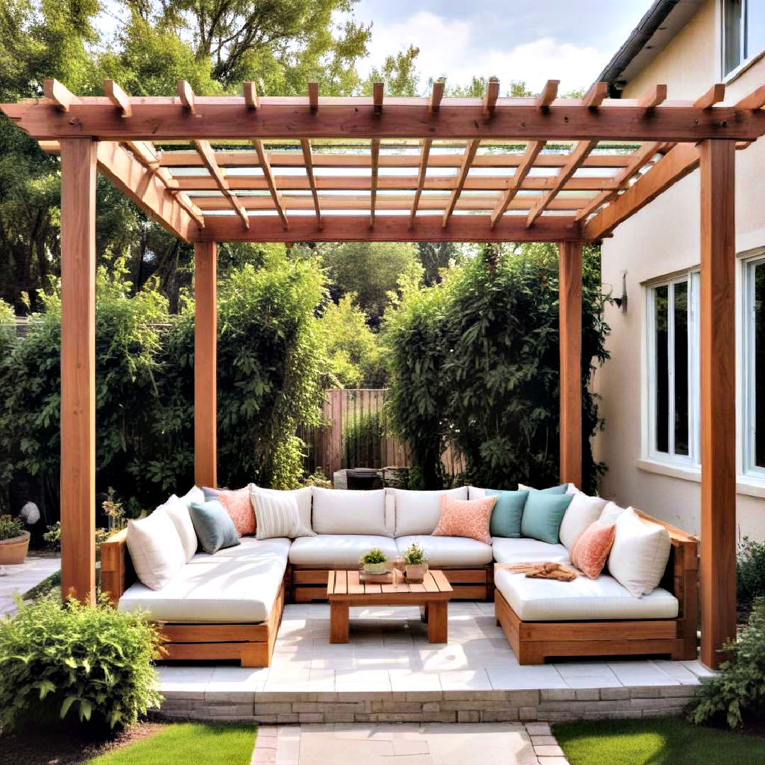 modern pergola with built in seating - 20 Modern Pergola Ideas
