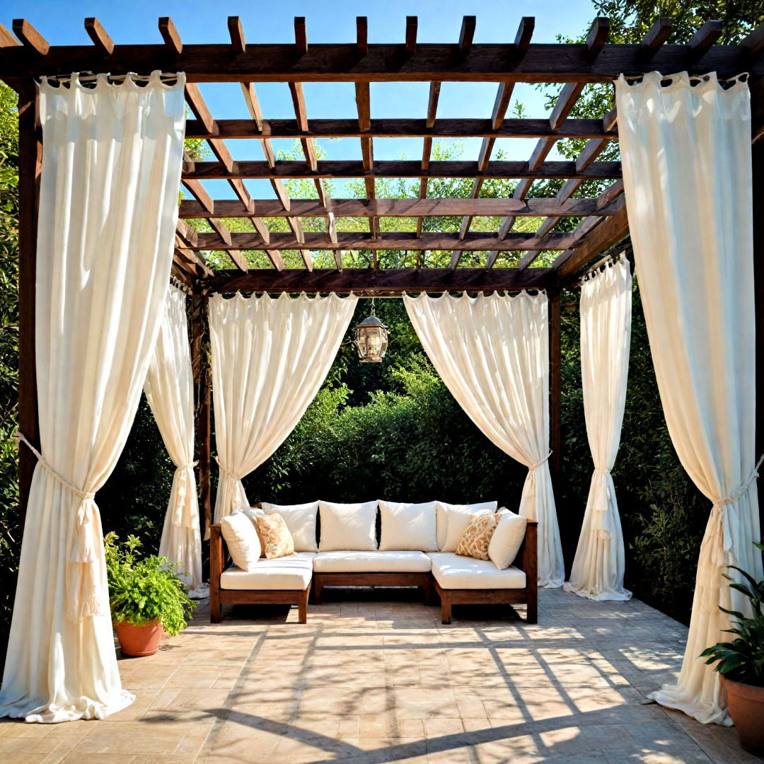 modern pergola with curtains - 20 Modern Pergola Ideas