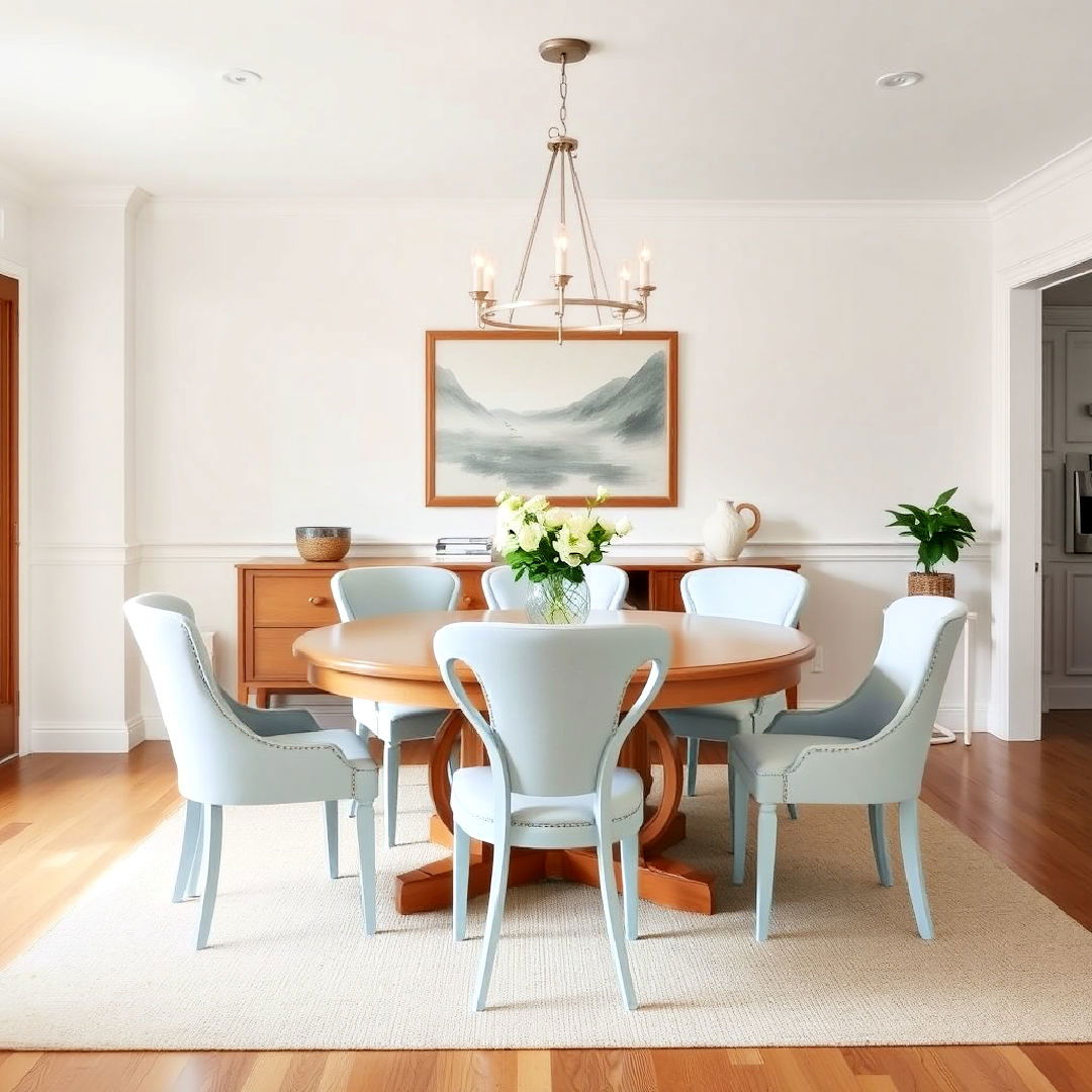 modern powder blue dining chairs - 40 Blue Dining Room Ideas