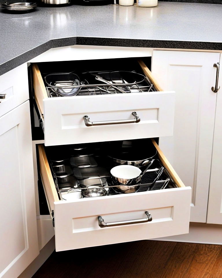 modern pull out corner drawers - 15 Kitchen Corner Ideas