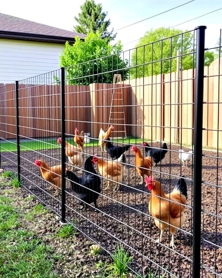 modern rebar and wire chicken fence - 25 Chicken Fence Ideas