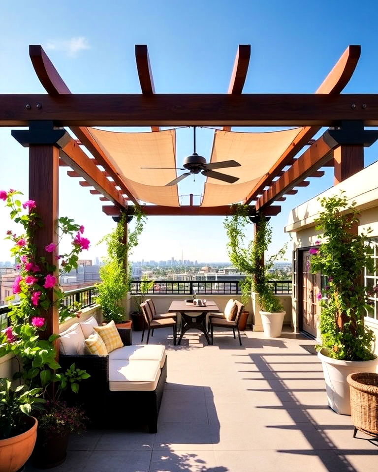 modern rooftop pergola haven - 30 Residential Rooftop Design Ideas