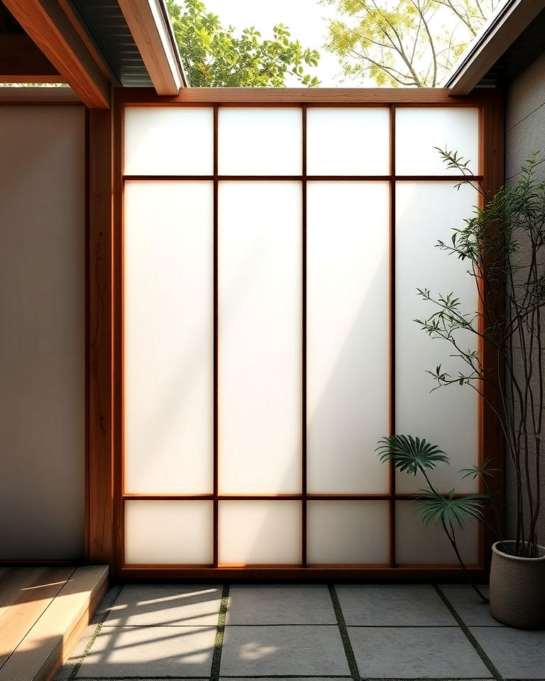 modern shoji inspired fence - 40 Japanese Fence Ideas