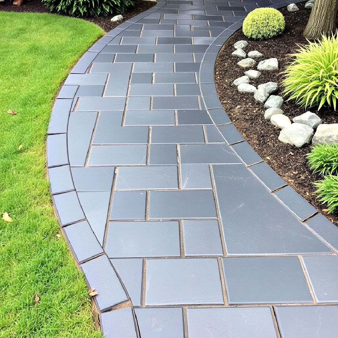 modern slate paver walkway - 30 Paver Walkway Ideas