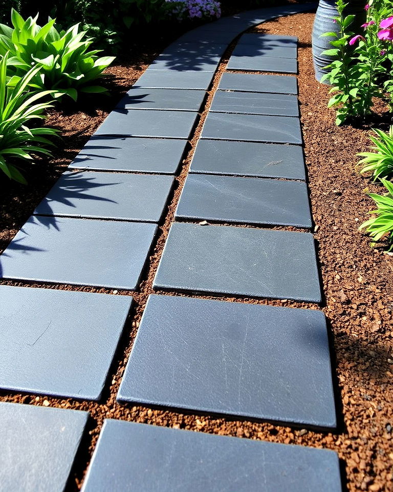 modern slate stepping stones pathway - 30 Stepping Stone Walkway Ideas