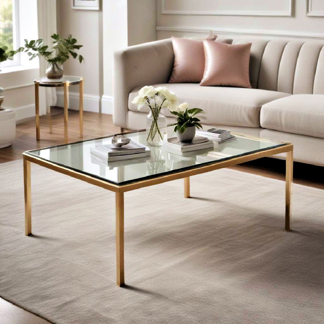 modern sleek glass table - 25 Art Deco Living Room Ideas