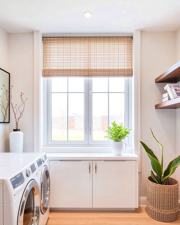 modern sliding window treatments - 30 Luxury Modern Laundry Room Ideas